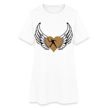 Coeur de tennis avec des ailes - Robe T-shirt Femme - blanc - Devant