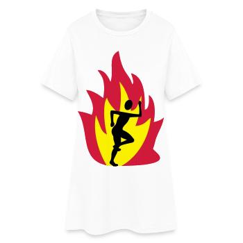 Runner flame - Women’s T-Shirt Dress - white - Front