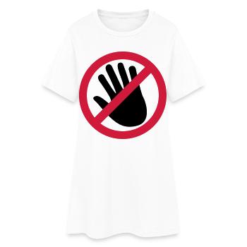 Do not touch the hand - Women’s T-Shirt Dress - white - Front