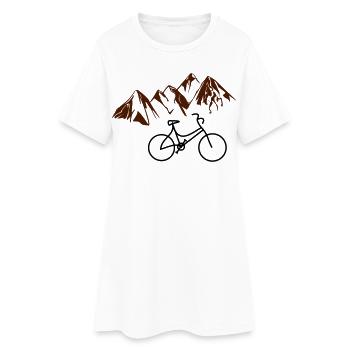 Vieille montagne vélo - Robe T-shirt Femme - blanc - Devant