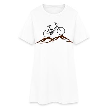 Le vélo de montagne - Robe T-shirt Femme - blanc - Devant