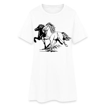 Chevaux sauvages - Robe T-shirt Femme - blanc - Devant