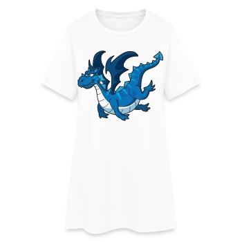 Azure Dragon Cartoon - Women’s T-Shirt Dress - white - Front