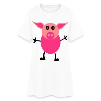 porcs mâles - Robe T-shirt Femme - blanc - Devant