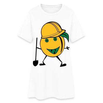travailleur de la construction d'orange - Robe T-shirt Femme - blanc - Devant