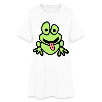 Frog with tongue - Women’s T-Shirt Dress - white - Front