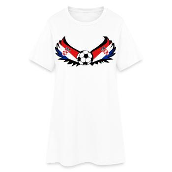Fussball Kroatien - Frauen T-Shirt-Kleid - Weiß - Vorne