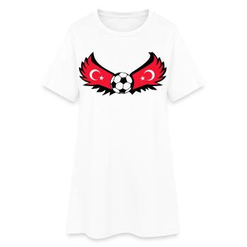 Fussball Türkei - Frauen T-Shirt-Kleid - Weiß - Vorne