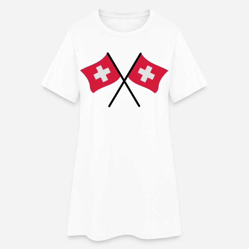 Drapeau suisse - Robe T-shirt Femme - blanc