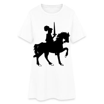 Chevalier avec épée et cheval - Robe T-shirt Femme - blanc - Devant