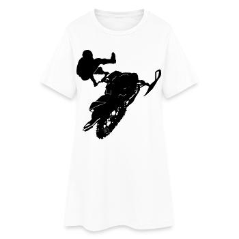 Snowmobil, Snowboarder, Snowboarden, ✔ - Frauen T-Shirt-Kleid - Weiß - Vorne
