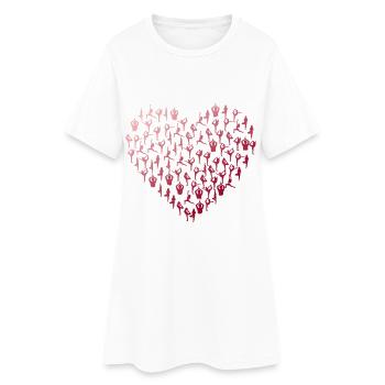Yoga coeur yogis minimal namaste yogis bouddha amour - Robe T-shirt Femme - blanc - Devant