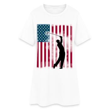 golf golfer bushland USA Team America flag spor - Women’s T-Shirt Dress - white - Front