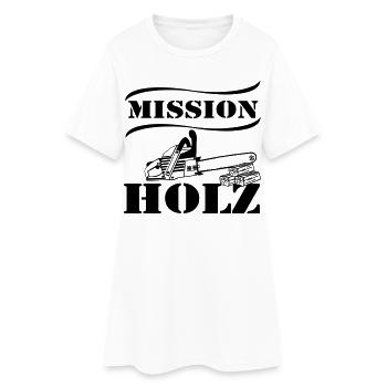 Motorsäge , Kaminholz , Mission Brennholz(25) - Frauen T-Shirt-Kleid - Weiß - Vorne