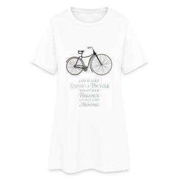 Aphorisme bicyclette vintage de rue antique - Robe T-shirt Femme - blanc - Devant