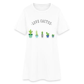 plantes Cactus jardinier Love love plantes vertes - Robe T-shirt Femme - blanc - Devant