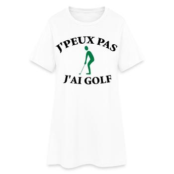 Ich kann nicht, ich habe Golf. - Frauen T-Shirt-Kleid - Weiß - Vorne