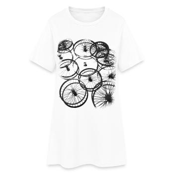 rayons de pneus vélo de style design cool motard gr - Robe T-shirt Femme - blanc - Devant