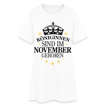 Königinnen November - Frauen T-Shirt-Kleid - Weiß - Vorne