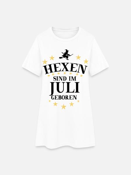 Hexen Juli - Frauen T-Shirt-Kleid - Weiß