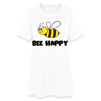 Bee happy - Robe T-shirt Femme - blanc - Devant