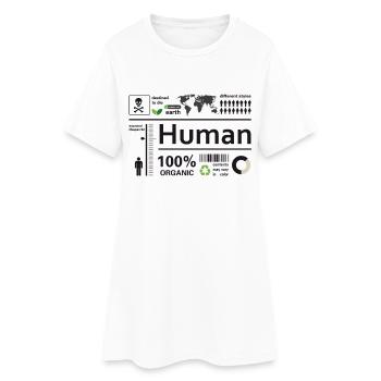satire humaine info aperçu enregistrer éco climat bio lol - Robe T-shirt Femme - blanc - Devant
