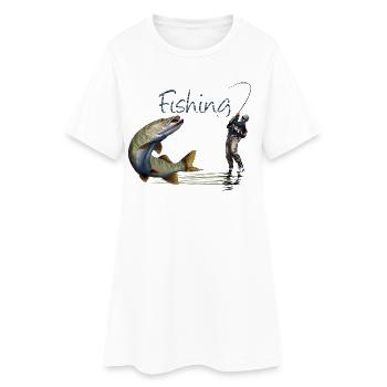 Fishing - Women’s T-Shirt Dress - white - Front