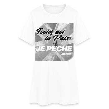 Pêche : Foutez-moi-la-paix - Robe T-shirt Femme - blanc - Devant