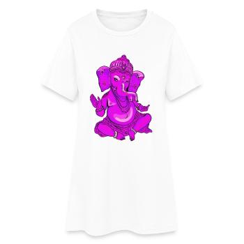 Ganesha yoga rose dieu éléphant hindou inde Namaste - Robe T-shirt Femme - blanc - Devant