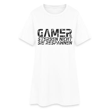 GAMER DIE PAS VOUS respawn - Robe T-shirt Femme - blanc - Devant