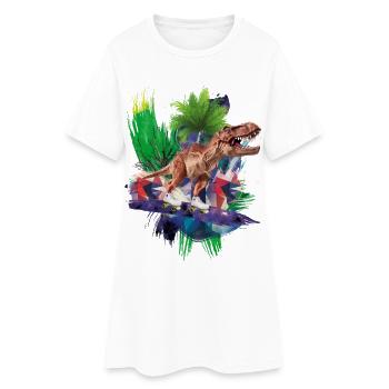 T-Rex - Dinosaures - Trex - Tyrannosaurus rex - Robe T-shirt Femme - blanc - Devant