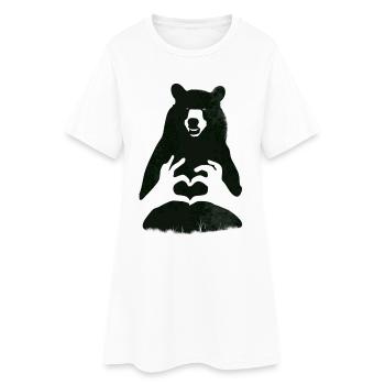 Ours grizzli Ours brun Cœur de camping nature Strong lo - Robe T-shirt Femme - blanc - Devant