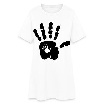 Hand in hand - hands - mama - baby - papa - child - Women’s T-Shirt Dress - white - Front