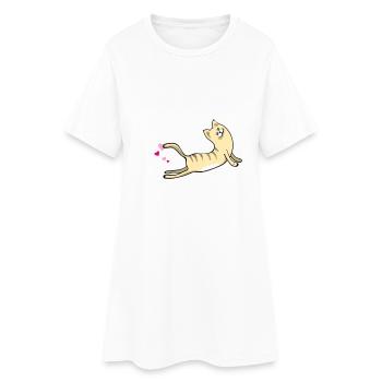 yoga exhale chat cat poop namaste humor funny LOL - Robe T-shirt Femme - blanc - Devant