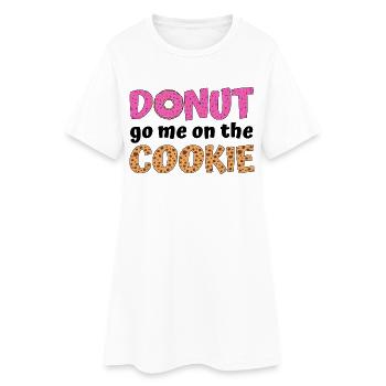 Donut go me on the cookie  - Frauen T-Shirt-Kleid - Weiß - Vorne
