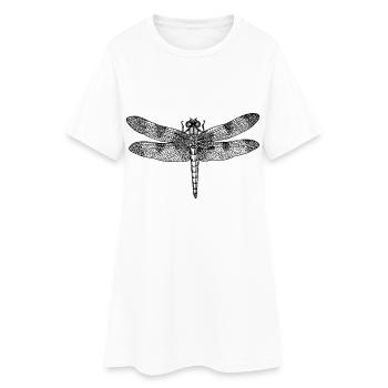 Libelle dragonfly dessin Insekt Outline retro - Robe T-shirt Femme - blanc - Devant
