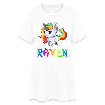 Unicorn Raven - Women’s T-Shirt Dress - white - Front