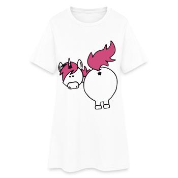 einhorn hintern - Frauen T-Shirt-Kleid - Weiß - Vorne