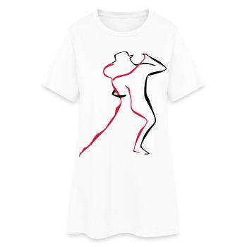 Tango-4-1 - Frauen T-Shirt-Kleid - Weiß - Vorne