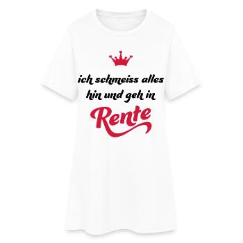 Ruhestand - Frauen T-Shirt-Kleid - Weiß - Vorne
