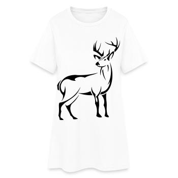 Schöner Hirsch - Frauen T-Shirt-Kleid - Weiß - Vorne