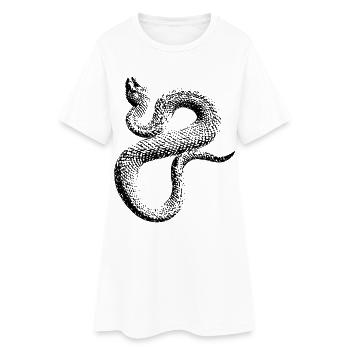 Schlange Textur Schwarz - Frauen T-Shirt-Kleid - Weiß - Vorne