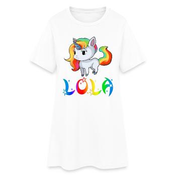 Unicorn Lola - Robe T-shirt Femme - blanc - Devant
