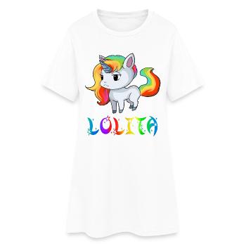 licorne Lolita - Robe T-shirt Femme - blanc - Devant