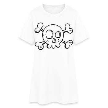 Drôle de crâne de mort - Crâne de mort - Skull - Pirate - Robe T-shirt Femme - blanc - Devant