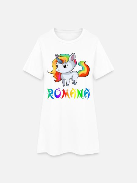 Einhorn Romana - Frauen T-Shirt-Kleid - Weiß