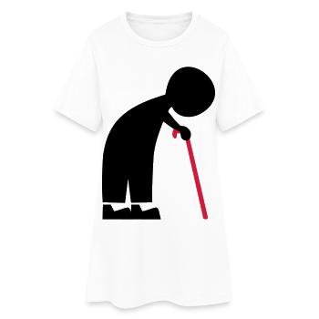 grand-père - Robe T-shirt Femme - blanc - Devant