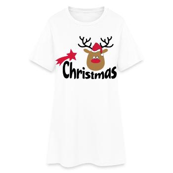 Noël - Robe T-shirt Femme - blanc - Devant