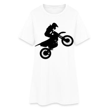 Bild eines Motocross-Fahrers # - Frauen T-Shirt-Kleid - Weiß - Vorne