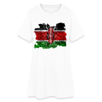 Kenia Vintage Flagge - Frauen T-Shirt-Kleid - Weiß - Vorne